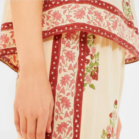 Tuckernuck Beach Blush Chandelier Elena Top Blouse Shirt-Women’s XS-Cream/Maroon - Picture 2 of 10